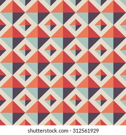 Abstract seamless geometric pattern. Retro background.