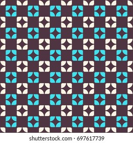 Abstract seamless geometric pattern. Retro style. Modern stylish texture. Repeating geometric shapes. Contemporary graphic design. Fashion style, trendy fabric, template. Vector color background.
