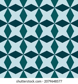 Abstract seamless geometric pattern of rhombuses and stars. Vector illustration