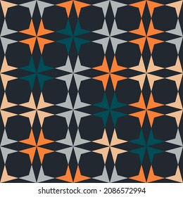 Abstract seamless geometric pattern of rhombuses and diagonals. Vector illustration