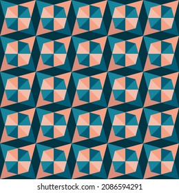 Abstract seamless geometric pattern of rhombuses and diagonals. Vector illustration
