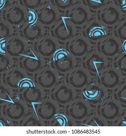 Abstract seamless geometric pattern with round. Circle repeated backdrop. Grunge textured wallpaper