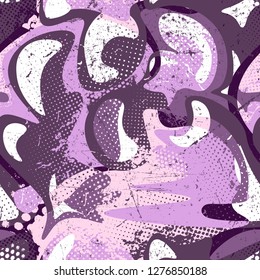 Abstract seamless geometric pattern with shabby elements. Grunge urban repeated backdrop for girls, sport clothes, wrapping paper.