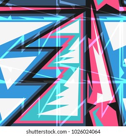 Abstract seamless geometric pattern in street style