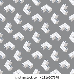 Abstract seamless geometric pattern. A three-dimensional shape in space. Designer details.