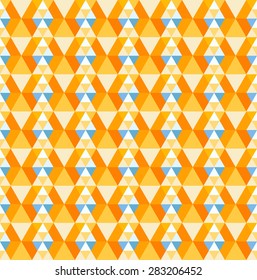 Abstract seamless geometric pattern of triangles in sunny colors