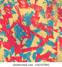 Abstract seamless geometric pattern with urban elements. Wallpaper for boys, girls. Creative original repeated backdrop