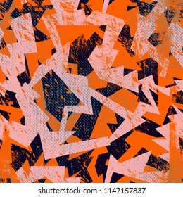 Abstract seamless geometric pattern with urban elements. Wallpaper for boys, girls. Creative original repeated backdrop