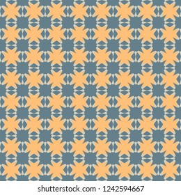 Abstract seamless geometric pattern. Vector illustration in gray and orange colors. Vector.