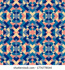 Abstract seamless geometric pattern in vector. Simple texture. Background in blue and yellow colors