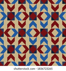 Abstract seamless geometric pattern. Vector design. fabric pattern usa color style .