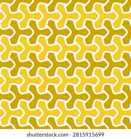 Abstract seamless geometric pattern in vector format. Features elegant interlocking curves similar to knots and tri directional tiles.