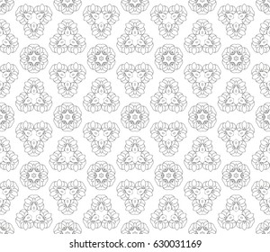 Abstract seamless geometric pattern. Vector illustration. Image repeating and alternating constituent elements. Decorative black and white ornament