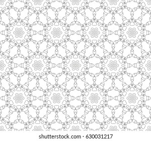 Abstract seamless geometric pattern. Vector illustration. Image repeating and alternating constituent elements. Decorative black and white ornament