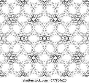 Abstract seamless geometric pattern. Vector illustration. Image repeating and alternating constituent elements. Decorative black and white ornament