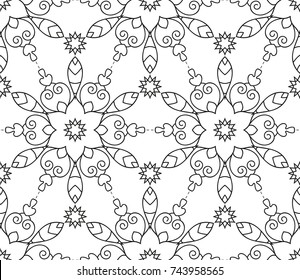 Abstract seamless geometric pattern. Vector illustration. Image repeating and alternating constituent elements. Decorative black and white ornament