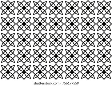 Abstract seamless geometric pattern. Seamless vector line background. Black and white. EPS 10.