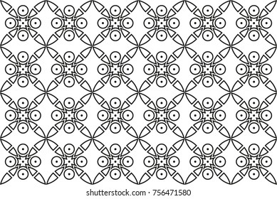 Abstract seamless geometric pattern. Seamless vector line background. Black and white. EPS 10.