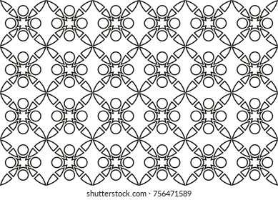 Abstract seamless geometric pattern. Seamless vector line background. Black and white. EPS 10.