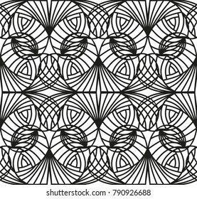Abstract seamless geometric pattern. Vector illustration. Image repeating and alternating constituent elements. Decorative black and white ornament