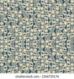Abstract seamless geometric pattern, vintage style, shapes,  elements, ornament, vector