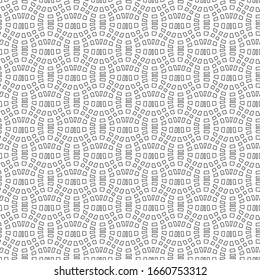 Abstraktes, nahtloses geometrisches Muster mit Webverzierungen. Einfache, lineare, schwarz-weiße, gewölbte Textur. Schau wie verzerrtes Netz aus. Vektorillustration
