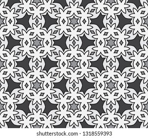 Abstract seamless geometric pattern of white, gray, and black shades