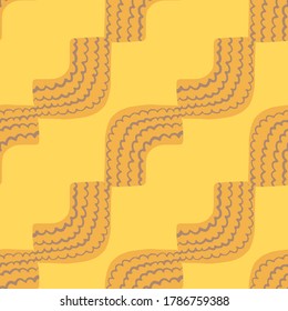Abstract seamless geometric pattern in yellow tones. Vector illustration. Perfect for stationery, wrapping paper, branding, marketing and kids fabric.