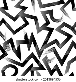 Abstract seamless geometric patternile, fashion clothes, wrapping paper.. Black and white repeat print for sport text