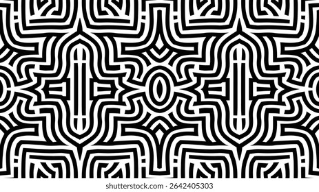 Abstract Seamless geometric patterns, random symbols textures, Japanese seamless pattern, Simple vector graphics