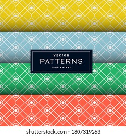 Abstract seamless geometric patterns set in four colors. background. wallpaper