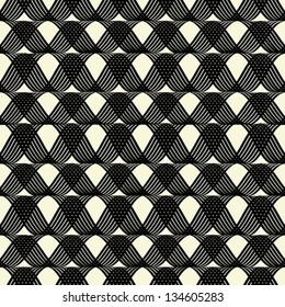 Abstract seamless geometric pattern.Vector illustration. Black and White