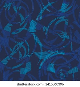Abstract seamless geometric print. monochrome repeat pattern for sport textile, clothes, wrapping paper. 
