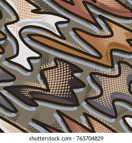 Abstract seamless geometric retro pattern for fashion, textile. Creative original design. Repeated backdrop.