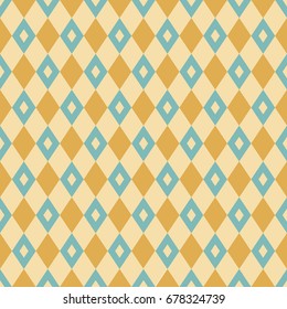 Abstract seamless geometric rhombuses pattern. Minimalistic design. Retro colors. Vector background.