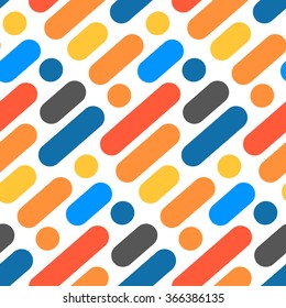 Abstract seamless geometric rounded multicolor pattern