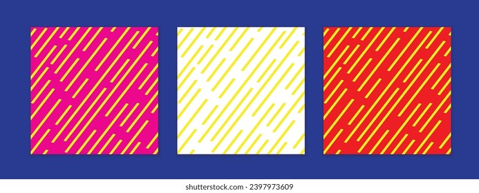 abstrakter, nahtloser geometrischer Satz von gelben diagonalen Linien Muster perfekt für Bannerposter.