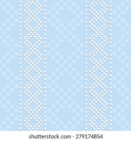 Abstract seamless geometric soft striped pattern with ornament of polka dot. Vector illustration.