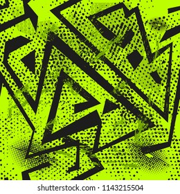 Abstract seamless geometric sport pattern for girls and boy. Creative geometric colorful pattern with dots, lines. Grunge urban sport pattern for textile, fashion, clothes.