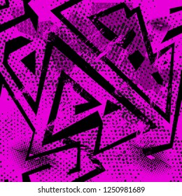 Abstract seamless geometric sport pattern for girl and boy. Creative sport geometric colorful pattern with dots, lines. Grunge urban sport pattern for textile, fashion, clothes. Print with curve, line
