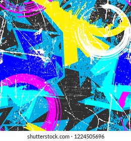 Abstract seamless geometric stars pattern for girl, boy, sport textile clothes, wrapping paper. Repeated backdrop.