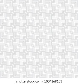 Abstract seamless geometric stripes pattern with white, gray color and black lines with corner strips can by tiled seamlessly. Vector illustration background.