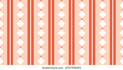 Abstract seamless geometric stripes pattern. Vector plaid illustration. Aesthetic minimalists vintage background. Easter spring wrapping paper, social media cottagecore print.