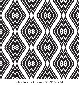 Resumen Las líneas elegantes y geométricas sin soldadura estilizan el patrón de rayas negras y blancas.Efecto zigzag de ilusión óptica. Baldosa geométrica en op art. Diseño futurista y vibrante, fondo vectorial ilusivo.