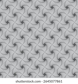 Abstract Seamless Geometric Swirl Pattern – Black and White Line Art
