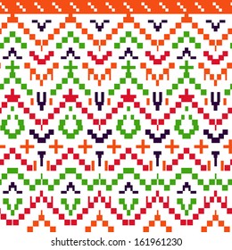 Abstract seamless geometric textile ornamental pattern in ethnic style