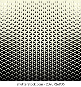 Abstract seamless geometric triangle pattern. Mosaic background of black  triangles. Evenly spaced shapes of different sizes. Vector illustration on beige background