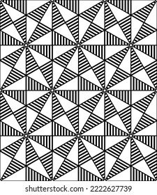 Resumen del patrón de triángulos geométricos sin foco. Arte vector.
