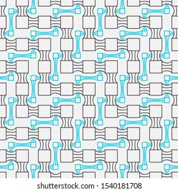 Abstract seamless geometric two levels pattern. Simple linear mosaic texture for background. Vector