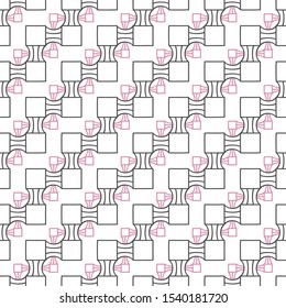 Abstract seamless geometric two levels pattern. Simple linear mosaic texture for background. Vector
